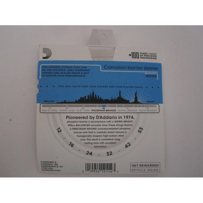 D'Addario EJ16 Phosphor Bronze Acoustic Guitar Strings -.012-.053 Light - Image 3