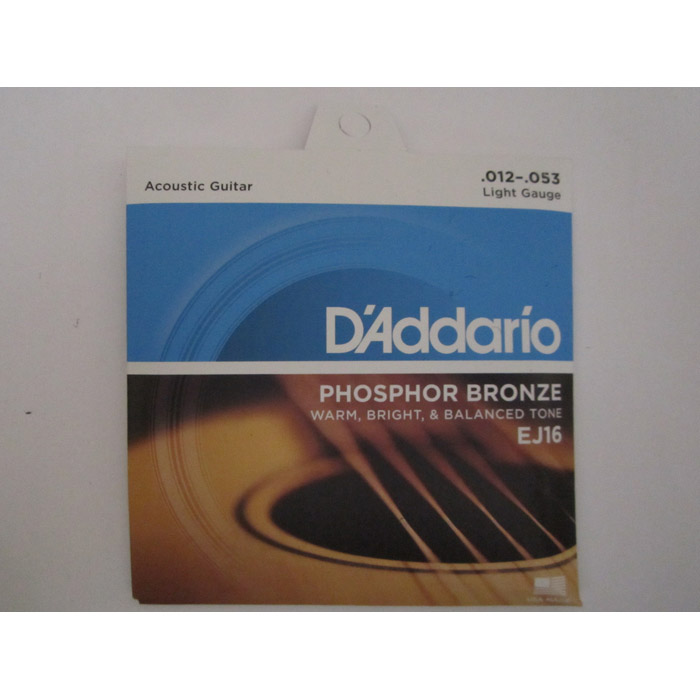 D'Addario EJ16 Phosphor Bronze Acoustic Guitar Strings -.012-.053 Light