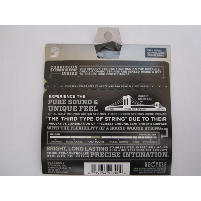 D'Addario EHR130 Half Round Electric Guitar Strings -.010-.046 Regular Light Gauge - Image 3