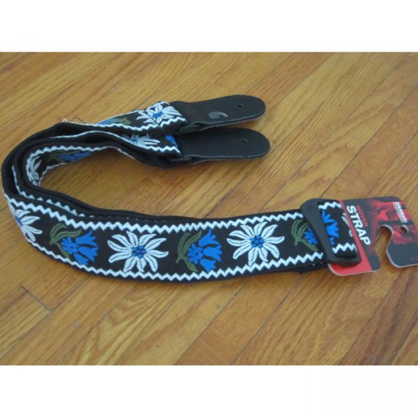 D'Addario Guitar Strap Peace Love Black/Blue - 50mm 50PCLV01
