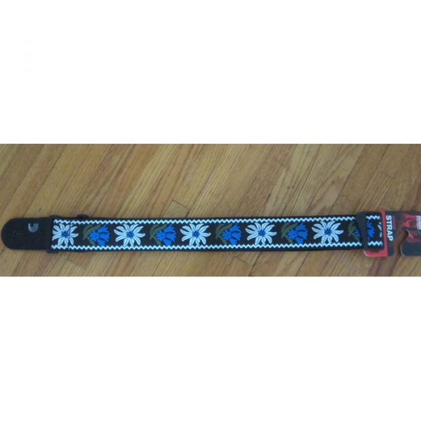 D'Addario Guitar Strap Peace Love Black/Blue - 50mm 50PCLV01 - Image 3