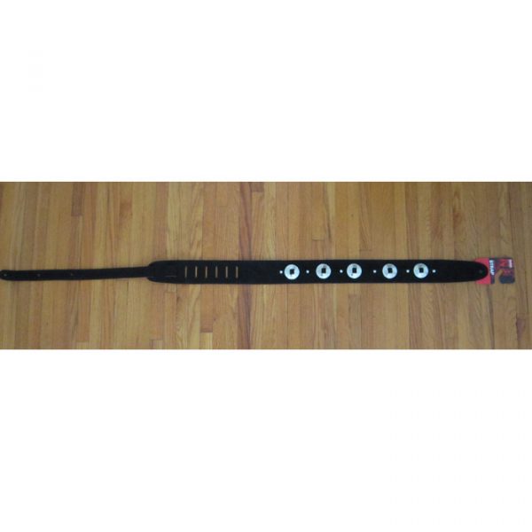 D'Addario Guitar Strap Conchos Leather Suede - 2.5" Black 25SSC00 - Image 3