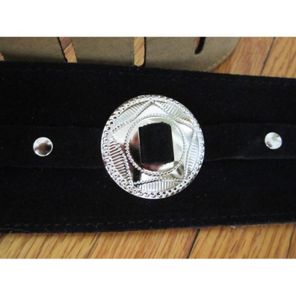 D'Addario Guitar Strap Conchos Leather Suede - 2.5" Black 25SSC00 - Image 4