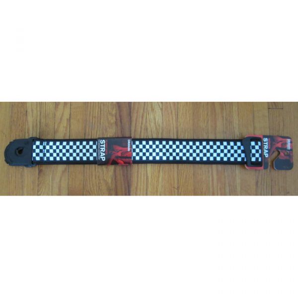 D'Addario Guitar Strap Black & White Checker w/Planet Lock- 50mm 50PLC02 - Image 2