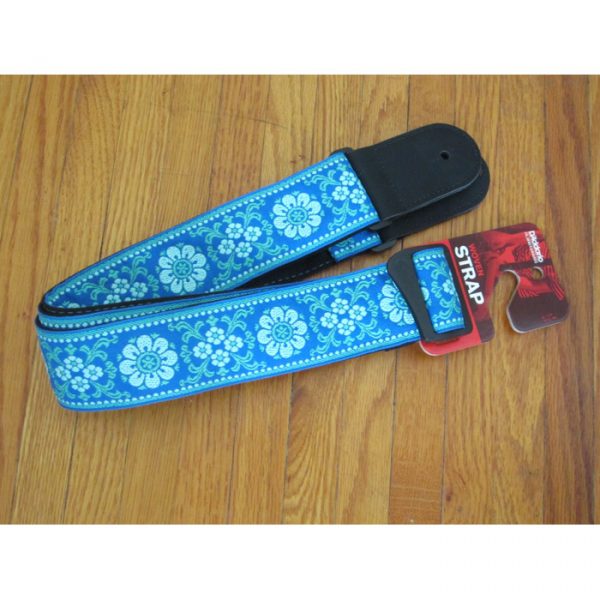 D'Addario Guitar Strap Peace Love Blue & White- 50mm 50PCLV04