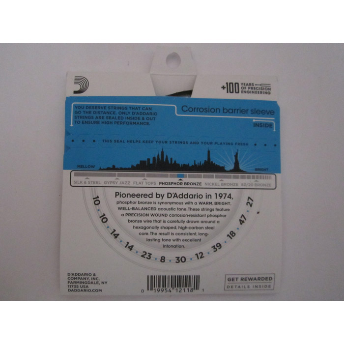 D'Addario EJ38 Phosphor Bronze Acoustic Guitar Strings -.010-.047 Light 12 String - Image 2