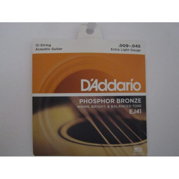 D'Addario EJ41 Phosphor Bronze Acoustic Guitar Strings -.009-.045 Ext. Light 12 String