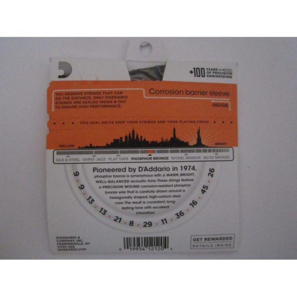 D'Addario EJ41 Phosphor Bronze Acoustic Guitar Strings -.009-.045 Ext. Light 12 String - Image 2