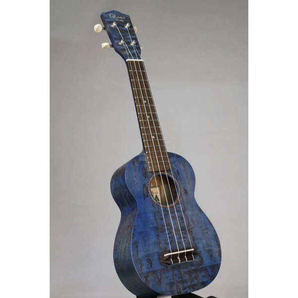 Ohana SK-15W Colored Soprano Ukulele SK-15WBL Blue