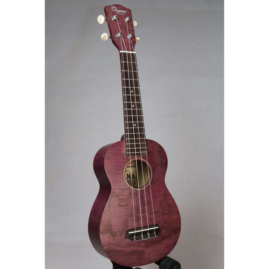 Ohana SK-15W Colored Soprano Ukulele SK-15WPL Purple