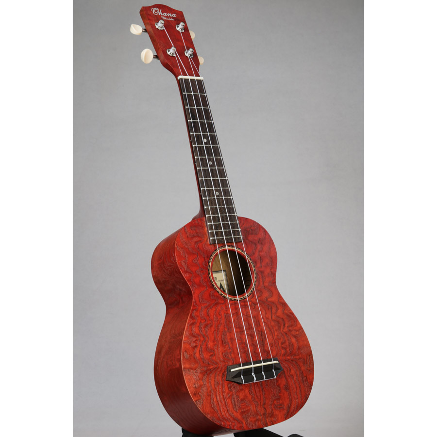 Ohana SK-15W Colored Soprano Ukulele SK-15RD Red