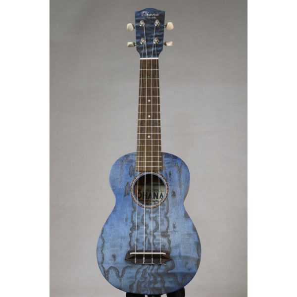 Ohana SK-15W Colored Soprano Ukulele SK-15WBL Blue - Image 2