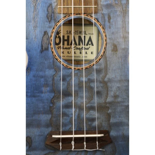 Ohana SK-15W Colored Soprano Ukulele SK-15WBL Blue - Image 3