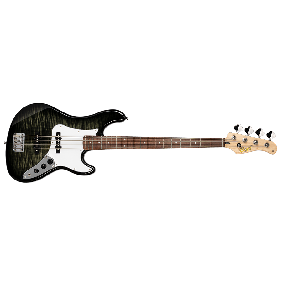 Cort GB24JJ-TBK 4 String Bass Transparent Black