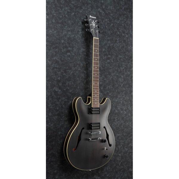 Ibanez AS53-TKF Hollow Body Electric Guitar - Transparent Black Flat - Image 3
