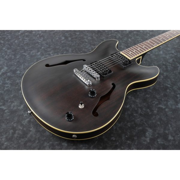 Ibanez AS53-TKF Hollow Body Electric Guitar - Transparent Black Flat - Image 2