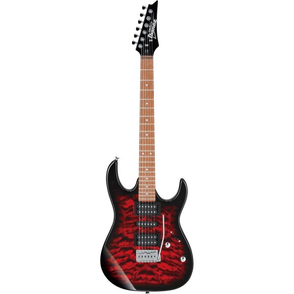 Ibanez GRX70QA-TRB Electric Guitar - Transparent Red Burst