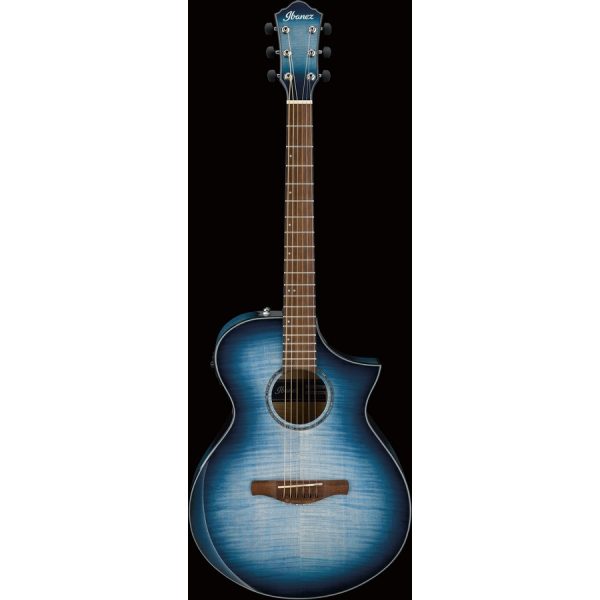 Ibanez AEWC400-IBB Acoustic Electric Guitar - Indigo Blue Burst High Gloss - Image 8