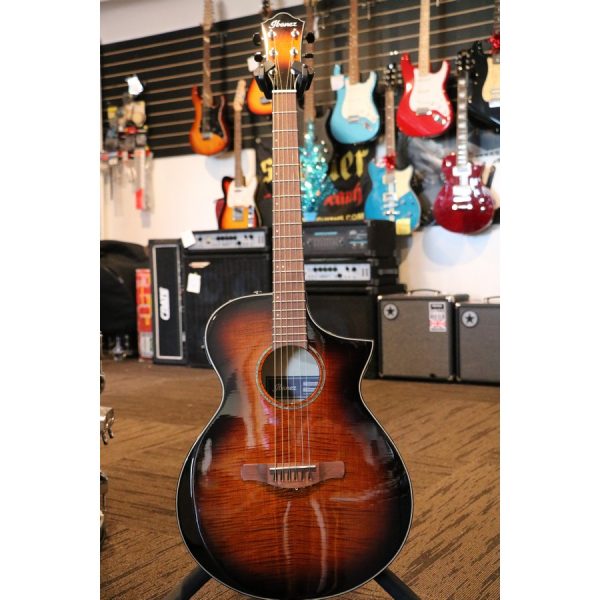 Ibanez AEWC400-AMS Acoustic Electric Guitar - Amber Sunburst High Gloss - Image 8