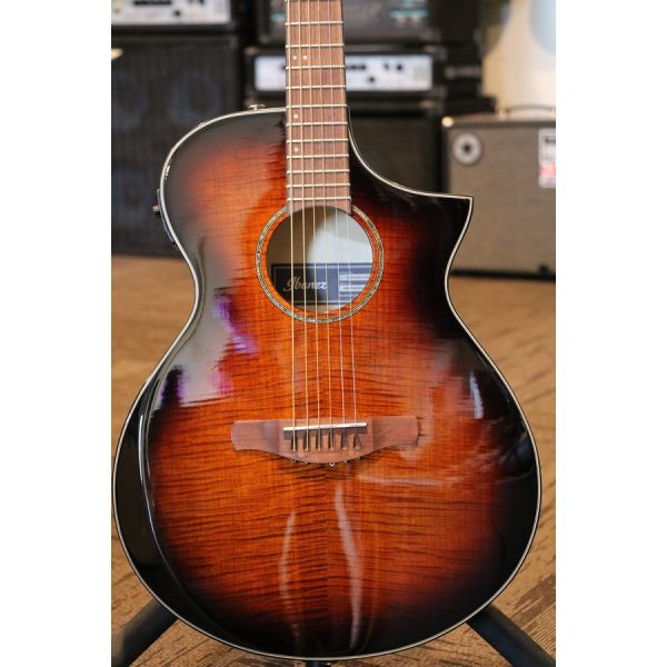 Ibanez AEWC400-AMS Acoustic Electric Guitar - Amber Sunburst High Gloss - Image 2
