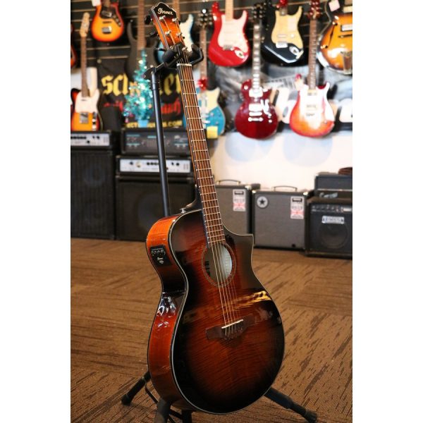 Ibanez AEWC400-AMS Acoustic Electric Guitar - Amber Sunburst High Gloss - Image 7